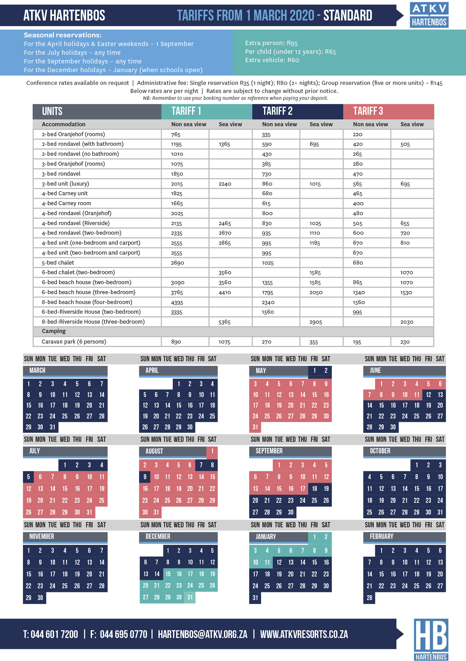 Accommodation rates for all budgets